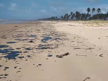 Manchas de óleo que atingem mar no Nordeste chegam à Bahia