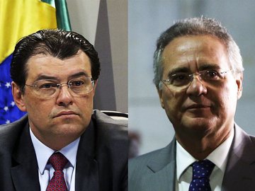 Os senadores Eduardo Braga e Renan Calheiros