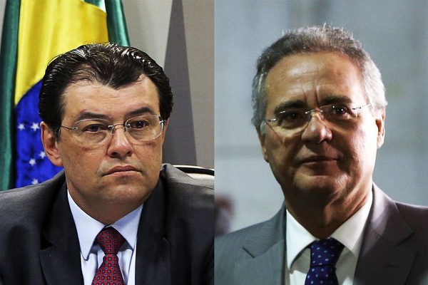 Os senadores Eduardo Braga e Renan Calheiros