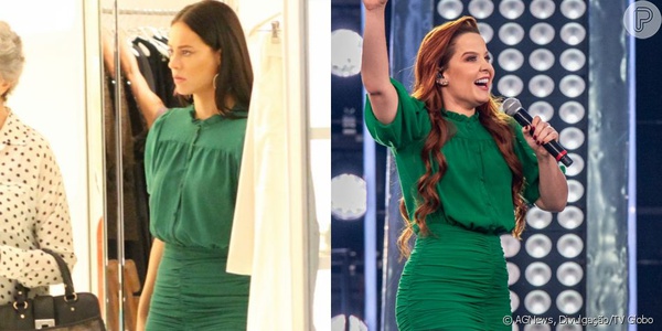 Paolla Oliveira surge em novela com look usado por cantora Maiara