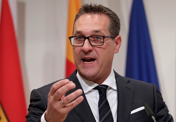 O vice-chanceler austríaco Heinz-Christian Strache