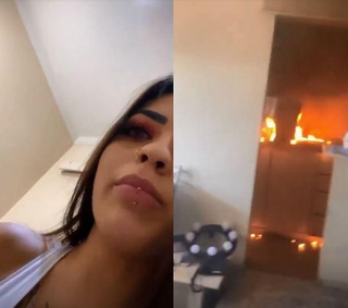Apartamento de MC Mirella pega fogo e ela filma