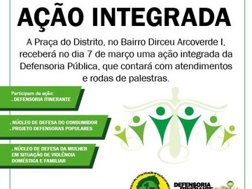 Participarão da ação o Núcleo de Defesa da Mulher, o Núcleo de Defesa do Consumidor e a Defensoria Itinerante