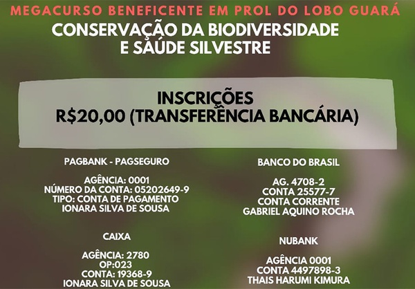 Megacurso beneficente em prol do lobo guará