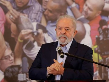 Presidente Luiz Inácio Lula da Silva, em pronunciamento no Sindicado dos Metalúrgicos em São Bernardo, em março.
