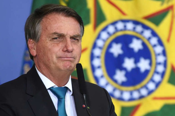 O presidente Jair Bolsonaro, durante ato público no Palácio do Planato, em Brasília, 6 de outubro de 2021