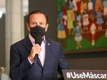 O governador de São Paulo, João Doria (PSDB), em entrevista coletiva no Palácio dos Bandeirantes.