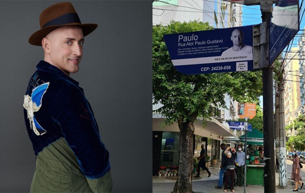Placas de rua com nome de Paulo Gustavo são instaladas em Niterói