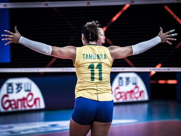 Tandara foi um destaques do Brasil na vitória sobre a Rússia na Liga das Nações 2021