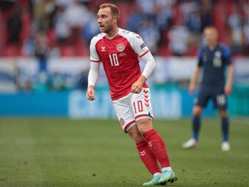 Eriksen só atuou em parte do primeiro tempo na estreia da Dinamarca na Euro