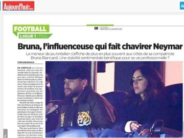 Jornal francês especula sobre romance de Neymar e blogueira brasileira Bruna Biancardi