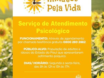 Projeto oferece atendimento psicológico gratuito à população adulta e idosa do Piauí