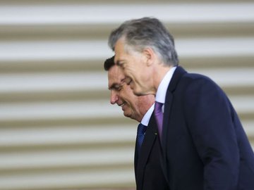 O presidente Jair Bolsonaro recebe o presidente da Argentina, Mauricio Macri, para almoço no Palácio do Itamaraty