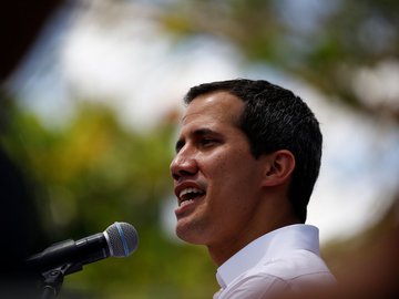O autoproclamado presidente venezuelano, Juan Guaidó