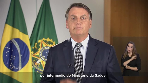 Bolsonaro em pronunciamento oficial sobre a covid-19 em março de 2020: presidente brasileiro fomentou um falso dilema entre catástrofe econômica e distanciamento social