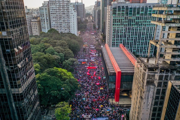 Visão aérea do MASP, em São Paulo.