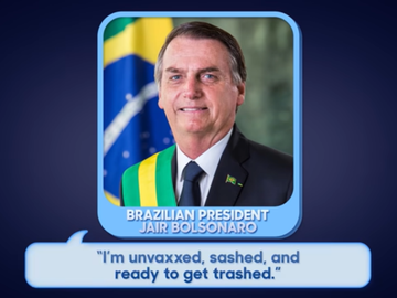 Bolsonaro vira piada em programa de TV dos EUA por não ter se vacinado