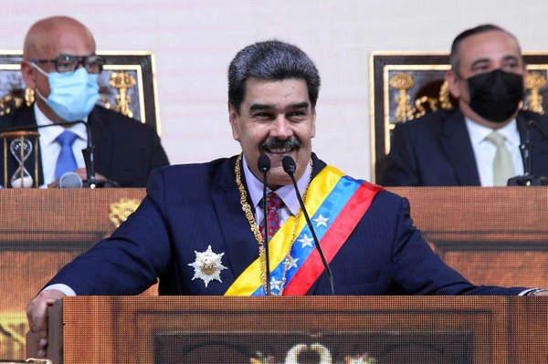 Presidente venezuelano, Nicolás Maduro, durante prestação de contas do Executivo ao Parlamento, em 15 de janeiro