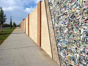 Blocos feitos de plástico reciclado