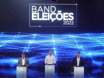 Debate da BAND contou com a presença de Fernando Haddad (PT), Tarcísio de Freitas (Republicanos), Rodrigo Garcia (PSDB), Vinícius Poit (Novo) e Elvis Cezar (PDT